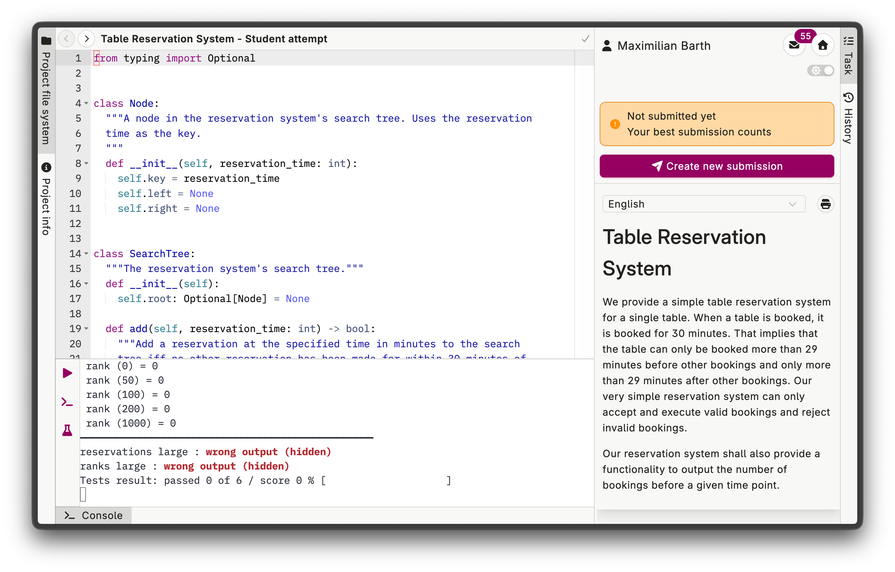 Code Expert programming homework interface